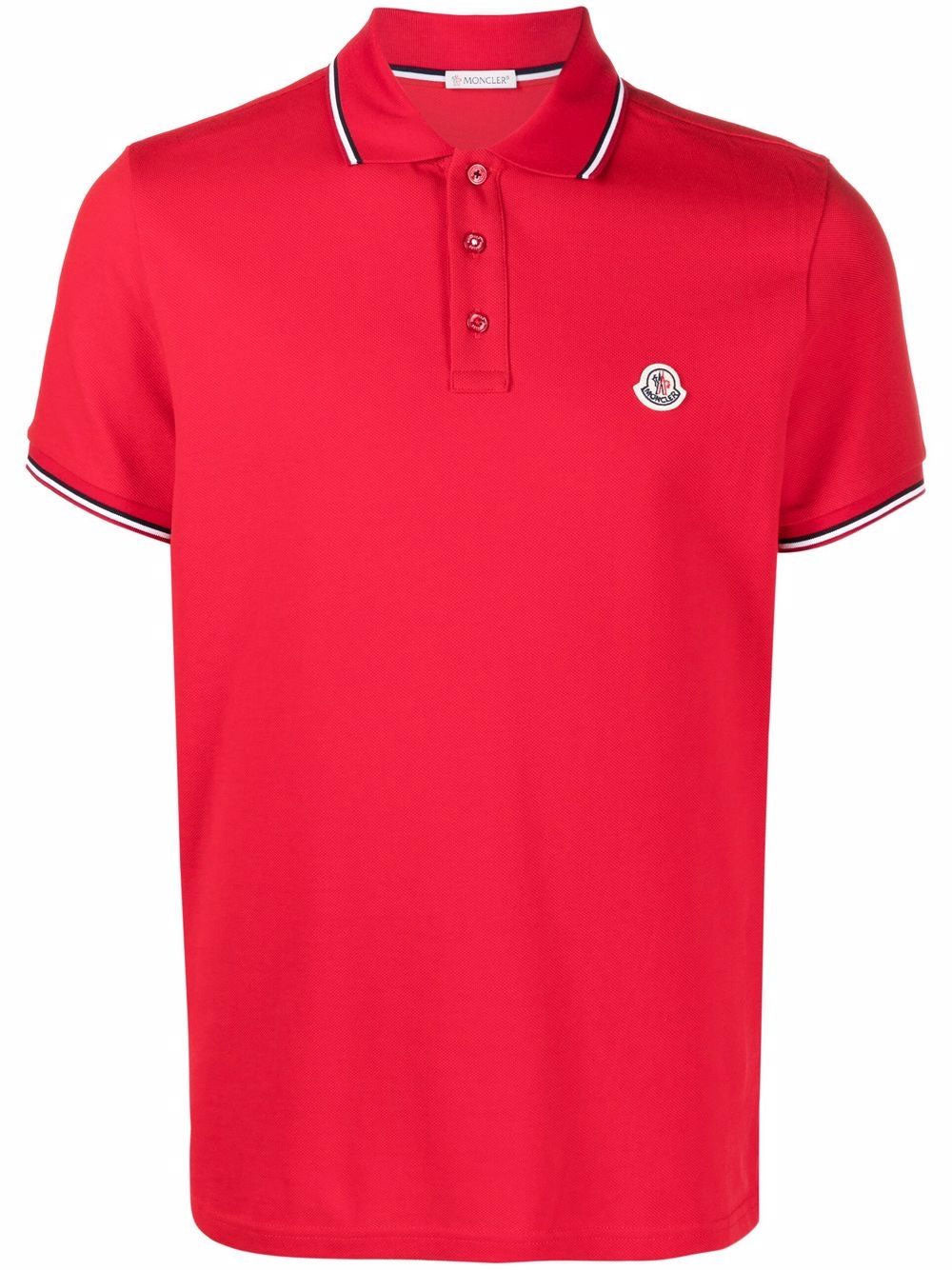 mens red moncler polo shirt