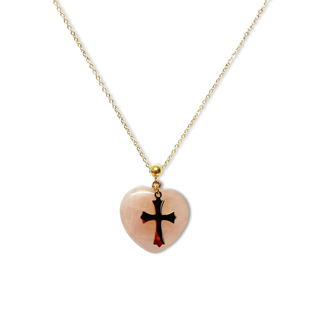 quartz cross necklace