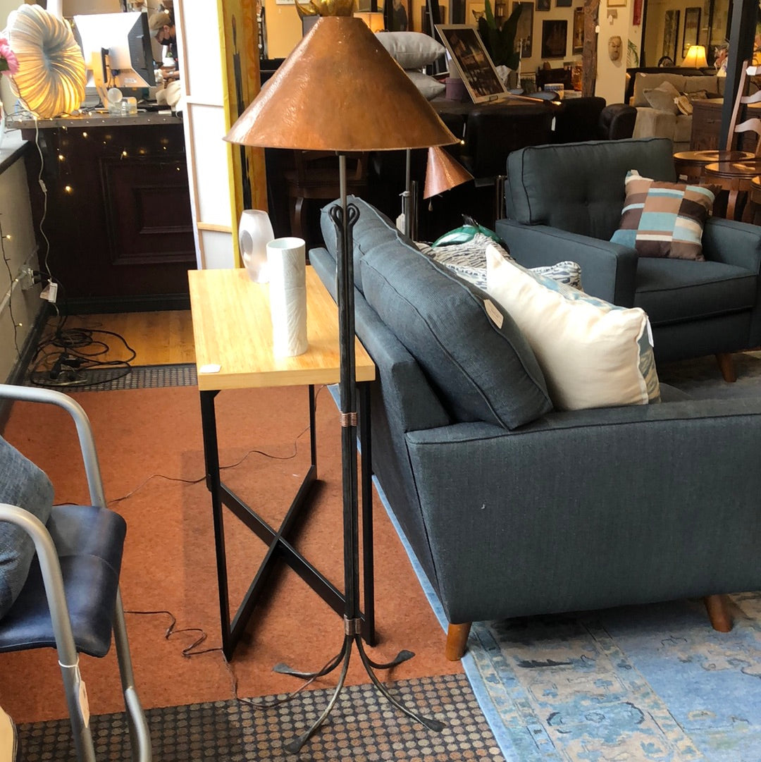 hammered copper floor lamp