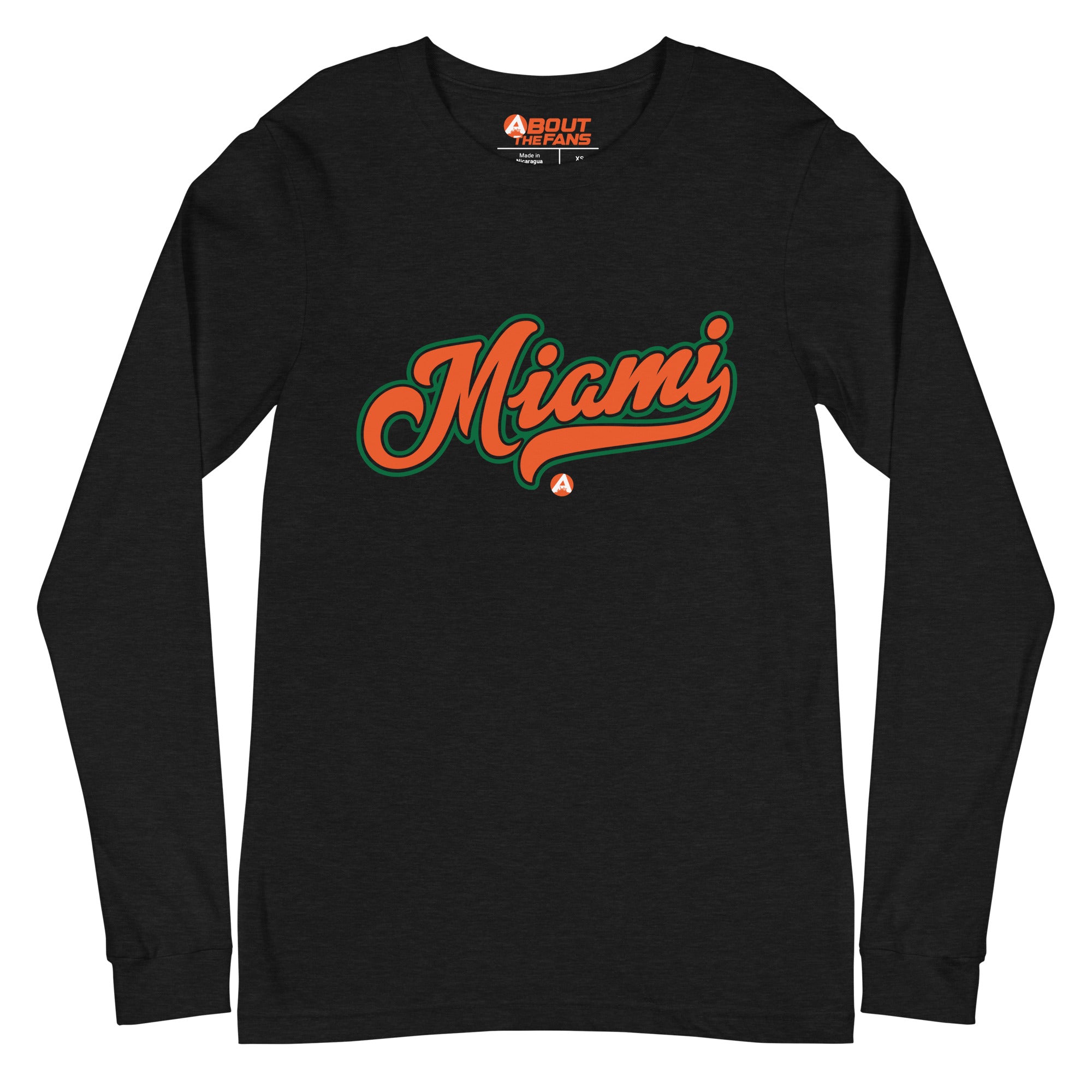 Miami Dolphins Majestic Threads Lockup Tri-Blend Long Sleeve T-Shirt - Aqua Size: Small