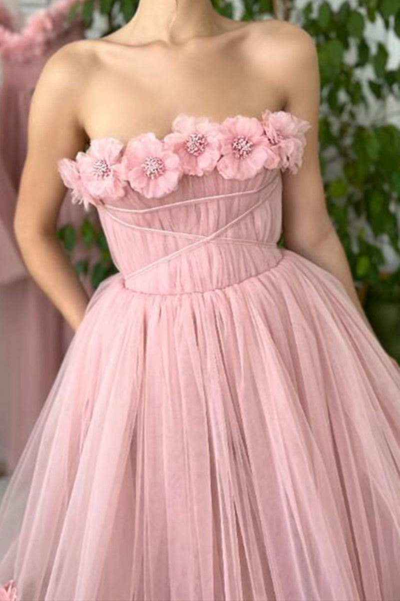 Tea Length Pink Floral Prom Dresses Pink Tea Length Floral Formal Hom Eip Collection 