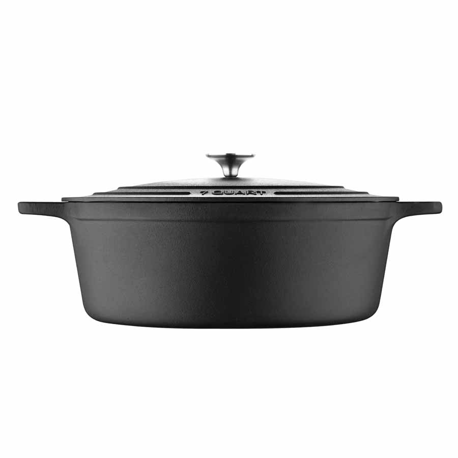 rustig aan Seizoen commando BBQ by MasterPRO - 7Qt Pre Seasoned Cast Iron Oval Dutch Oven