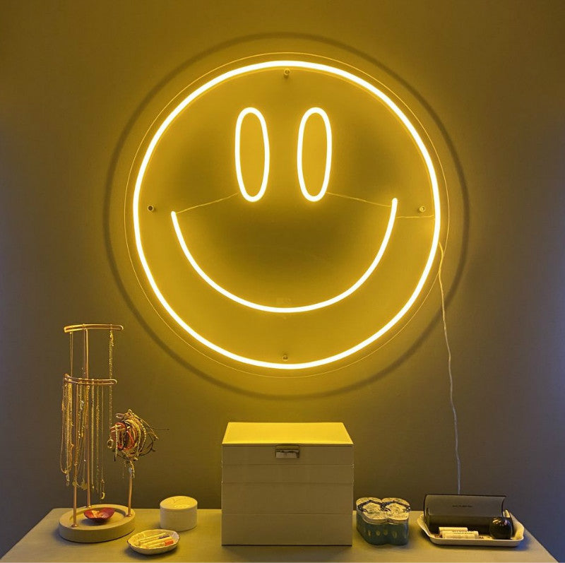 neon light smiley face