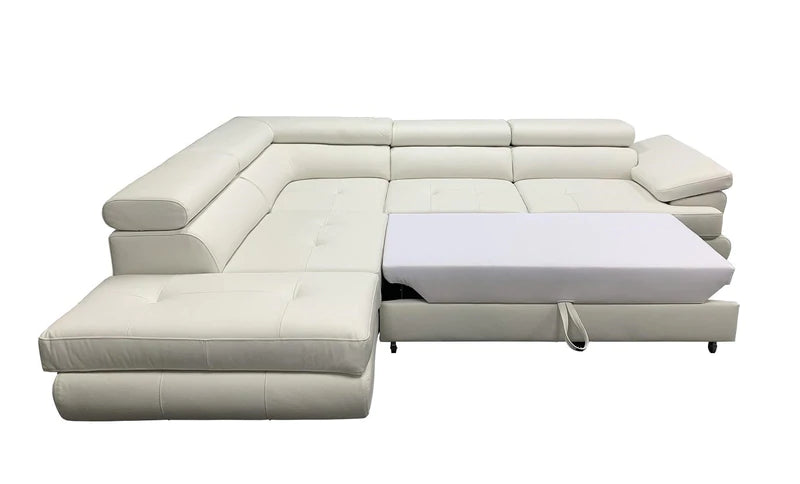 Maxima House Luton Leather Sectional Sleeper Sofa