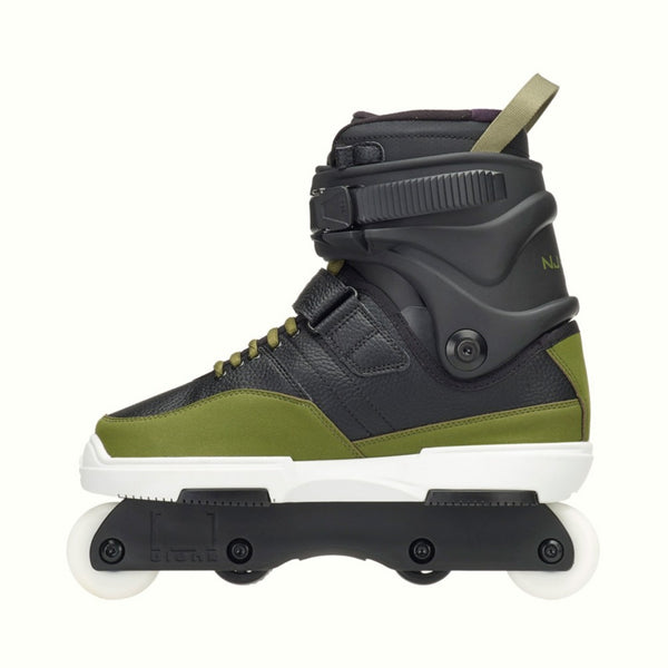 Rollerblade NJ Pro Unisex Adult Street Inline Skate Premium Inline Skates Black and Army Green