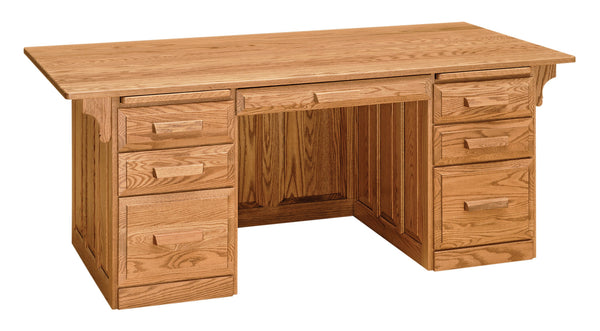 Solid Hardwood Classic Executive Desk Office Furniture Homeplex