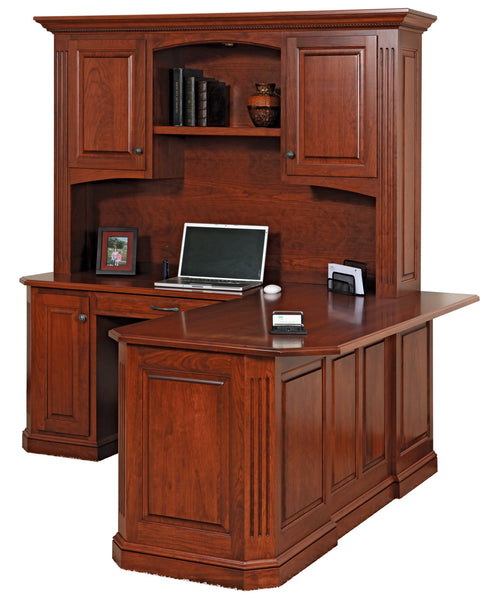 Solid Hardwood L Shaped Desk Buckingham Series Office Homeplex