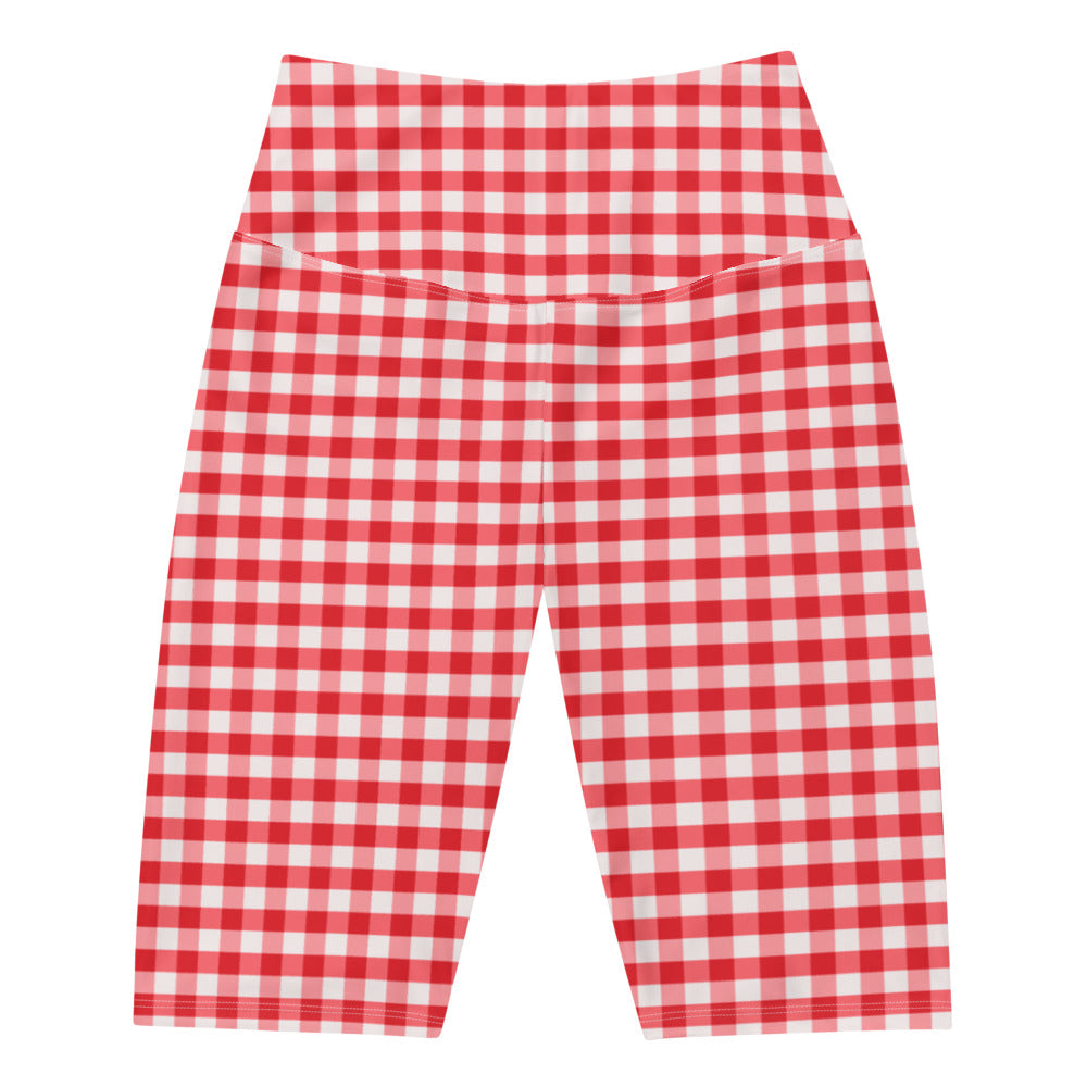 gingham biker shorts