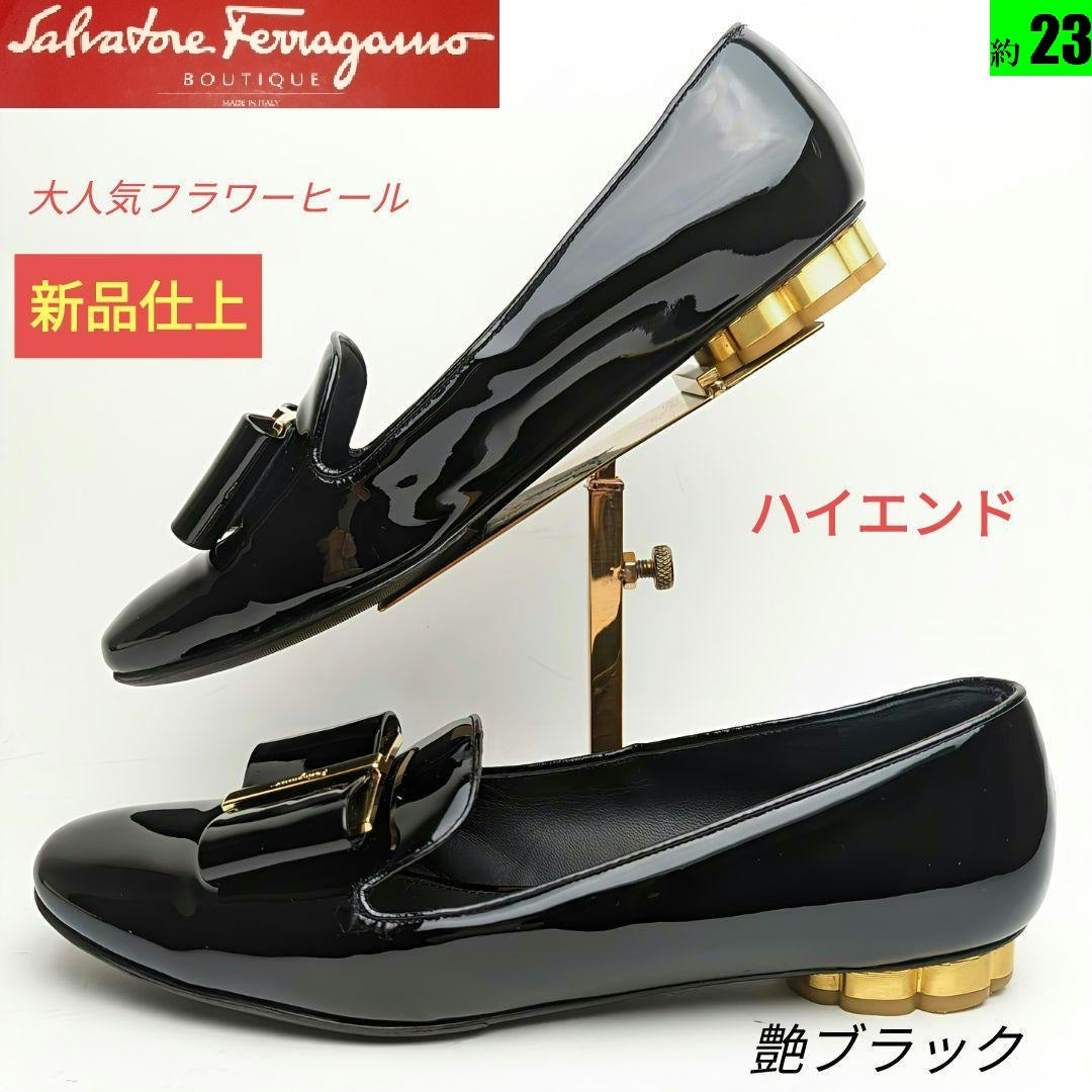 ピカピカ新品仕上⭐フェラガモFerragamo SARNO パンプス6C 黒