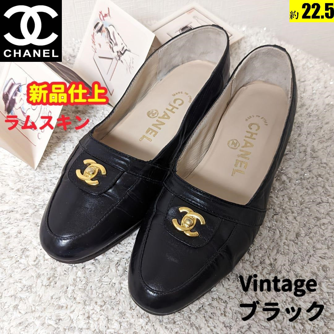 ピカピカ新品仕上⭐ビンテージシャネルCHANEL ターンロックバレエシューズ-