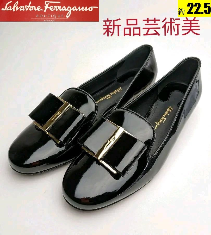 未使用極上♥フェラガモFerragamoSARNOフラワーヒールパンプス22.5-