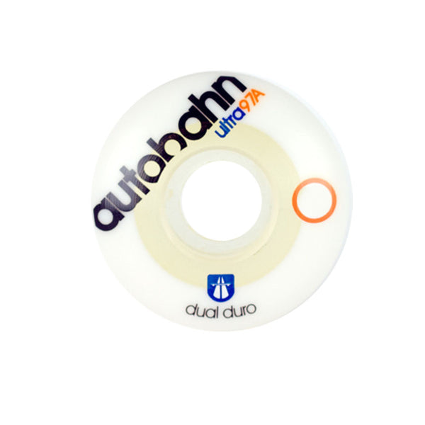 Autobahn Dual Duro - White/Clear - 53mm 97a - Skateboard Wheels