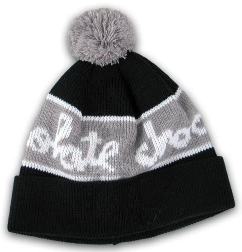 Chocolate Pom Pom - Black/Grey - Men's Beanie