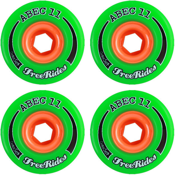 Abec 11 Centerset Free Ride - Green - 72mm 78a - Skateboard Wheels