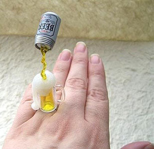 Amazing Jewelry Ring 27 - Pouring Beer Ring