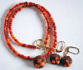 Matching Thanksgiving Necklace and Earring Set