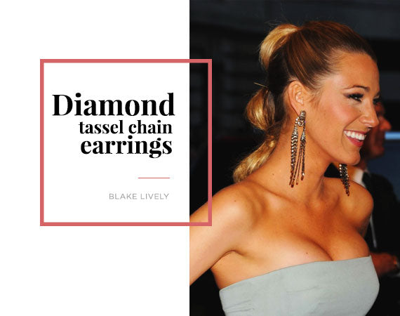 Blake Lively Diamond Chain Earring