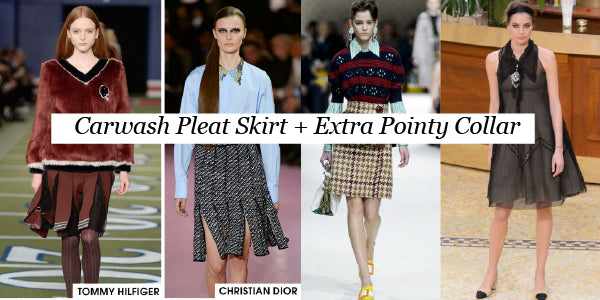 Pleat Skirt and Pointy Collar Fall Fashion Trends 2015