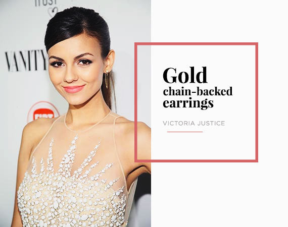 Victoria Justice Chain Backed Earrings