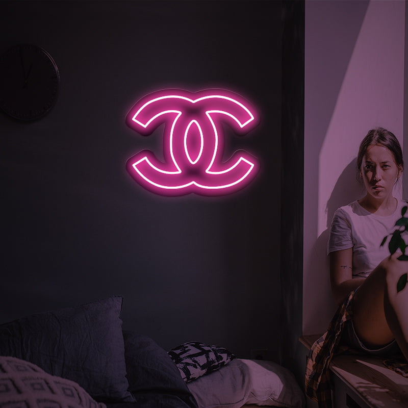 pink chanel neon sign