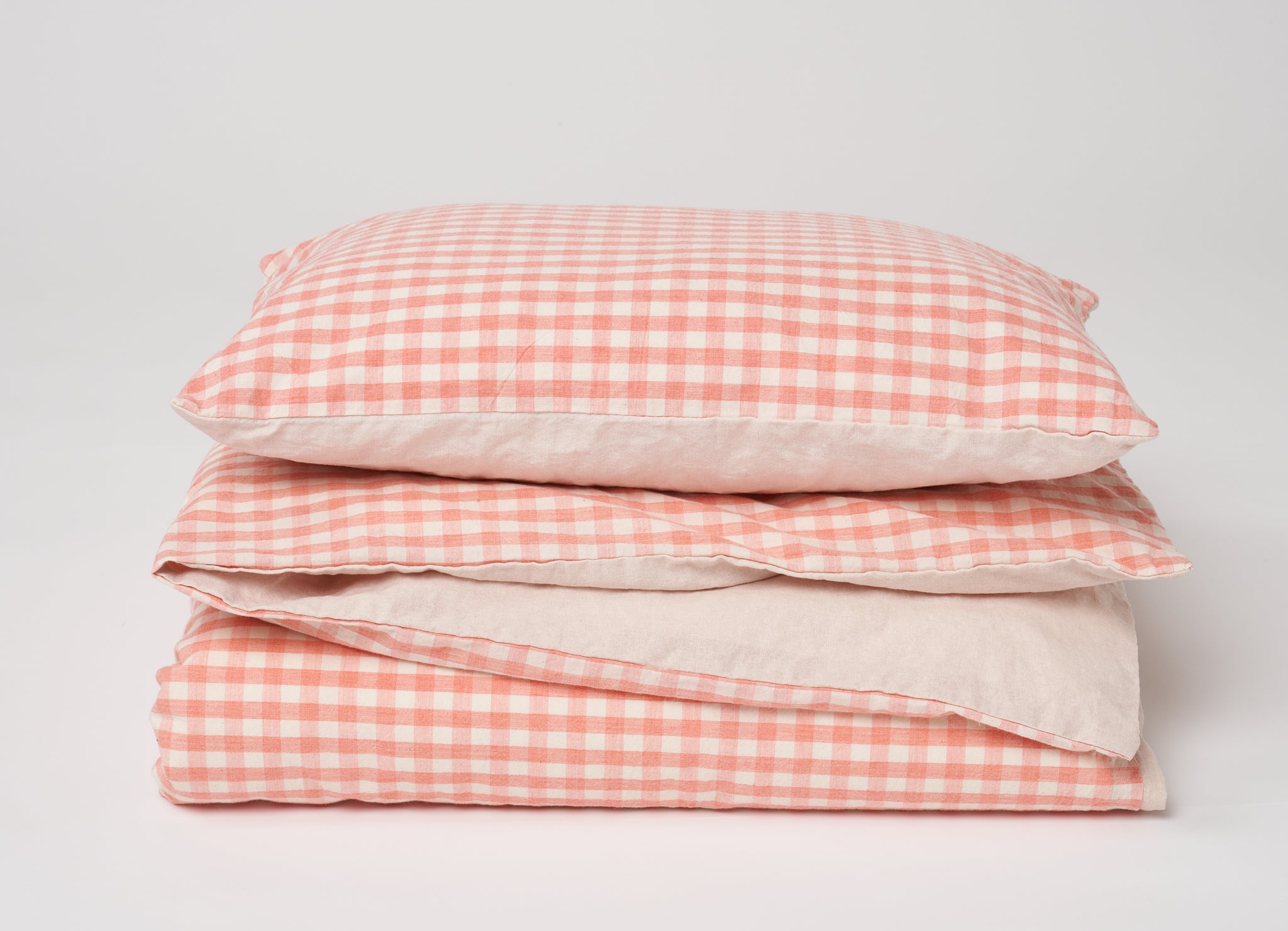 pink gingham single duvet cover