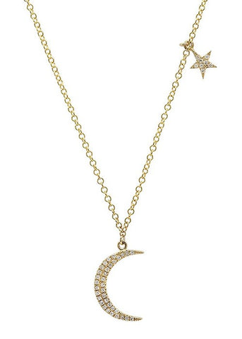 Brides.com Moon and Star Necklace