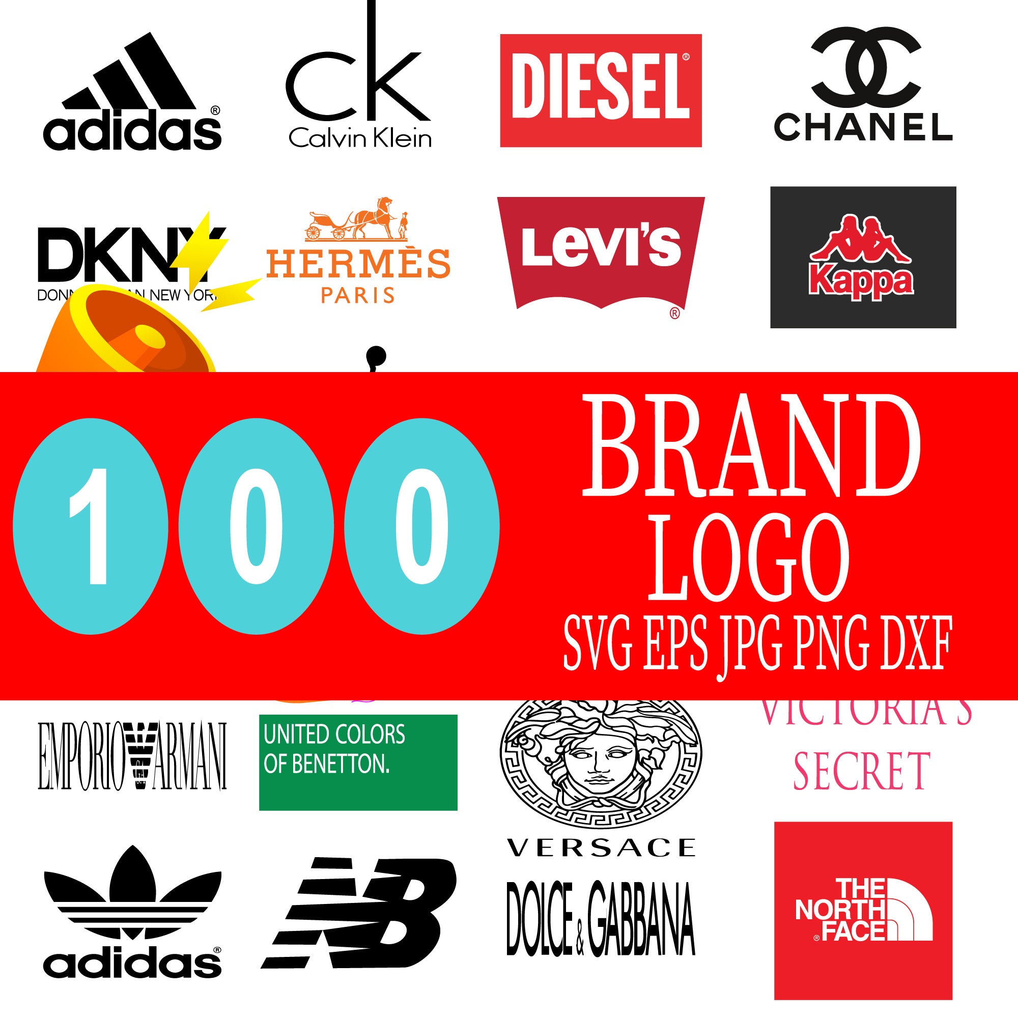 LOGO Fashion brand BUNLDE: Louis Vuitton svg, Chanel svg, Burberry