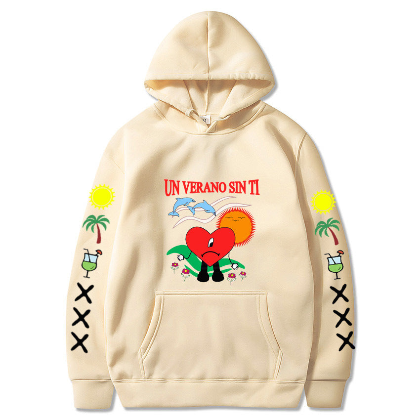 2023 Model Stylish Hooded Printed Sweater