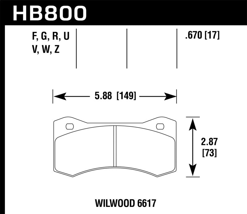 Hawk Performance Brakes HB800N.670 HP Plus Street Brake Pads 
