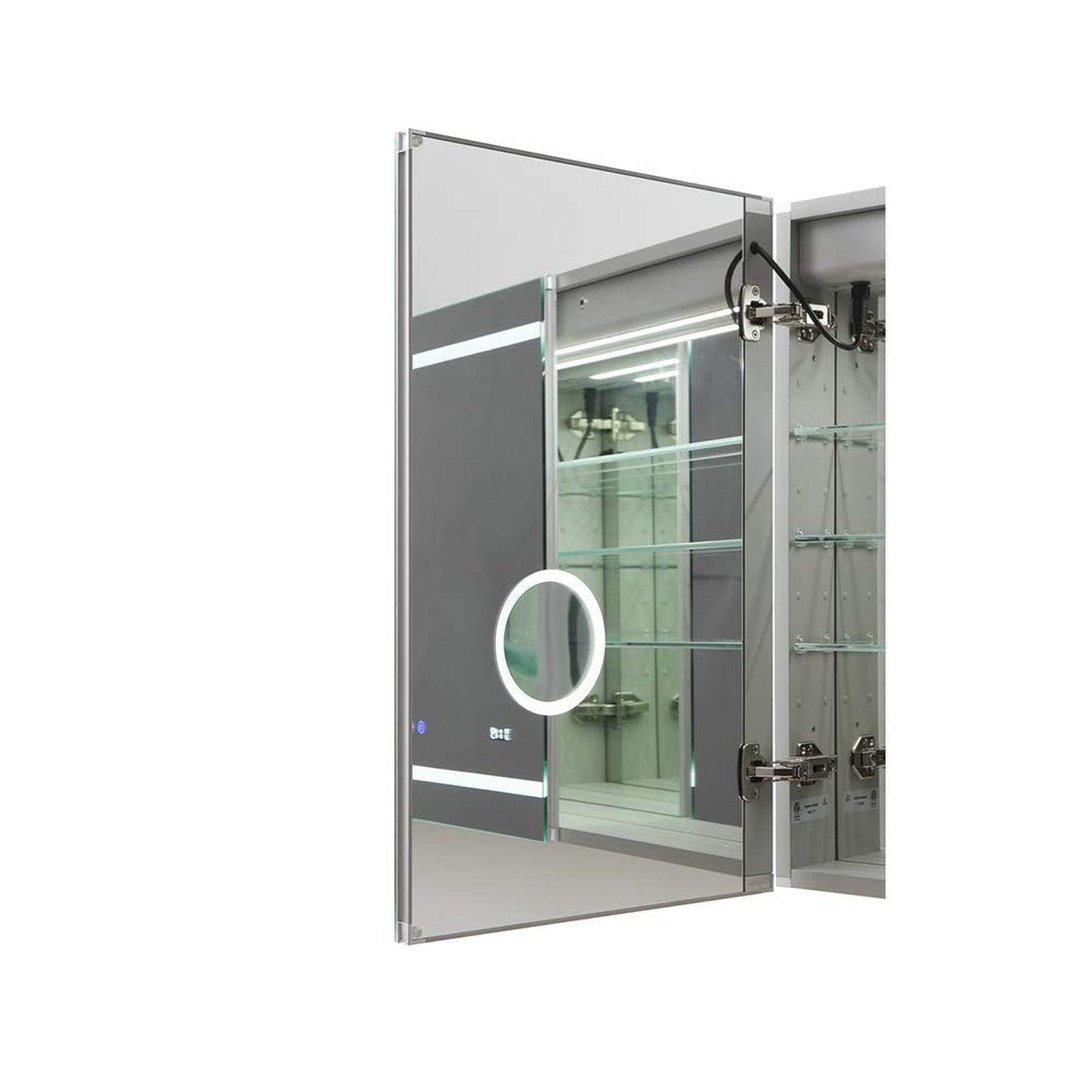 Aquadom Signature Royale Tri-View 60" x 30" Rectangular Medicine Cabinet With Lighting, Defogger, Integrated LED 3X Magnifying Mirror And Electrical Outlet with USB