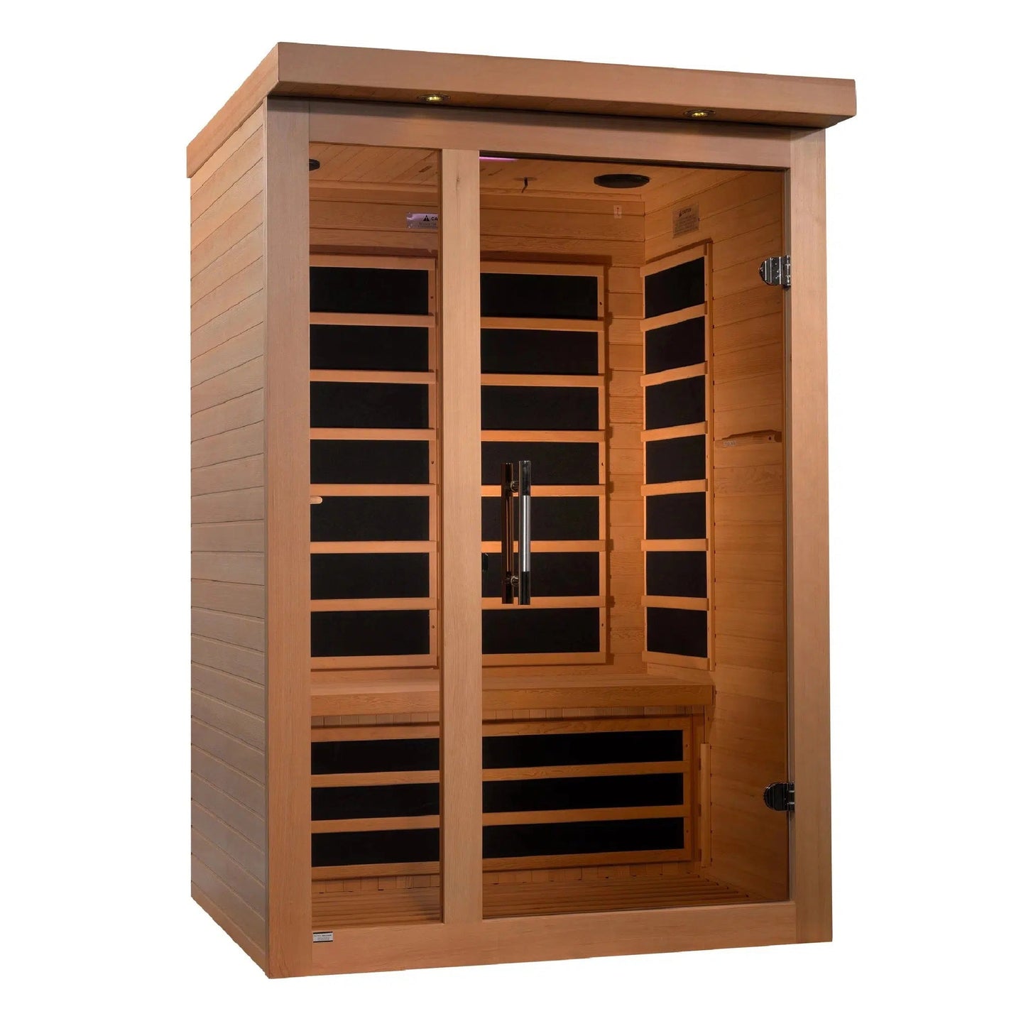 Golden Designs Dynamic Llumeneres 2-Person Ultra Low EMF FAR Infrared Carbon Sauna in Canadian Hemlock