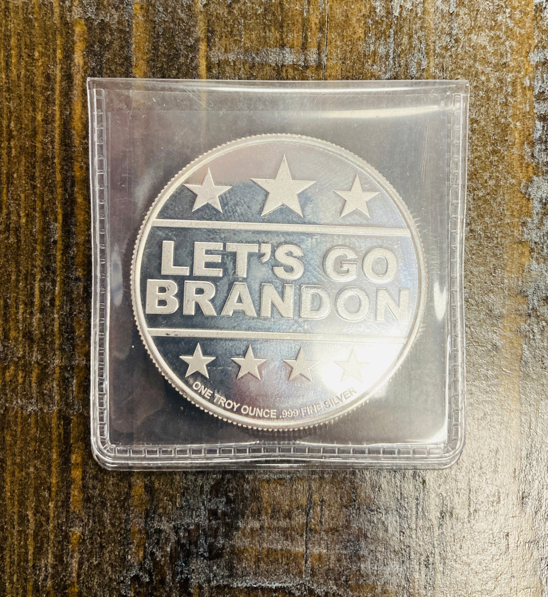 トランプ大統領 1オンス カラー純銀バー Let's Go Brandon - 貨幣