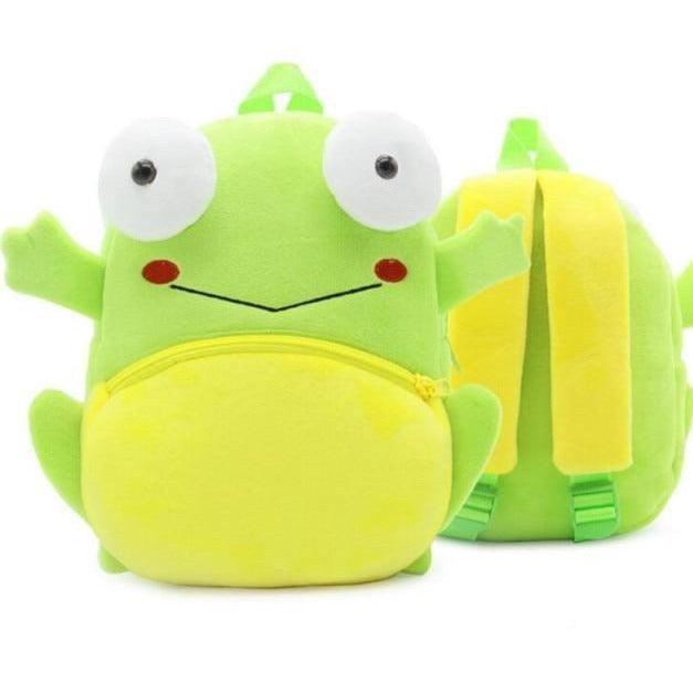 Puzzled Frog 6-Inch Soft Stuffed Plush Big-Eye Backpack Clip