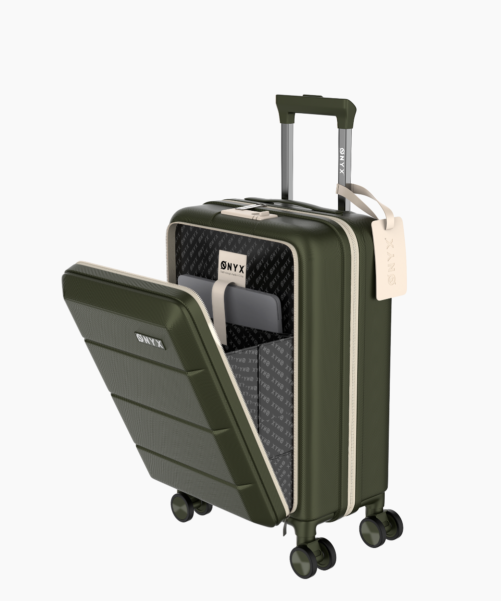 periscoop Stevig Paleis Handbagage Koffer 35L - met Laptopvak - Olijf | ONYX Journey – Onyx