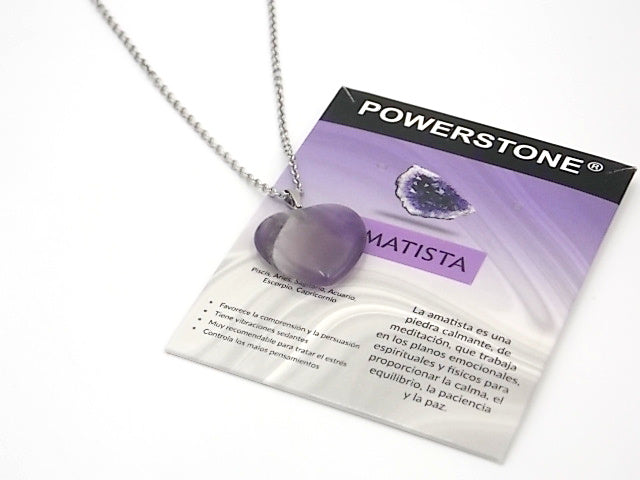 Colgante de piedra natural de Amatista en forma de Corazón de 30mm