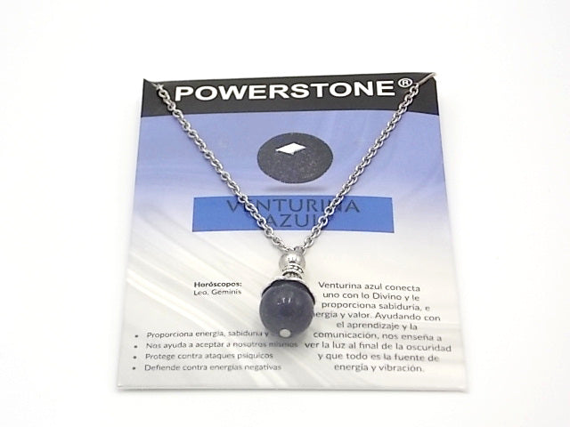 Colgante de piedra natural de Venturina azul en forma de Bola