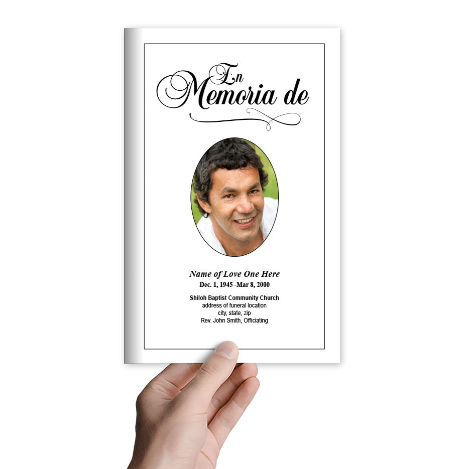 Spanish Funeral Program Template Free