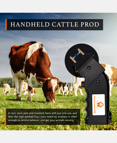 4000V Electric Livestock Whip Cattle Prod Prodder Cow Shock Stock Portable 