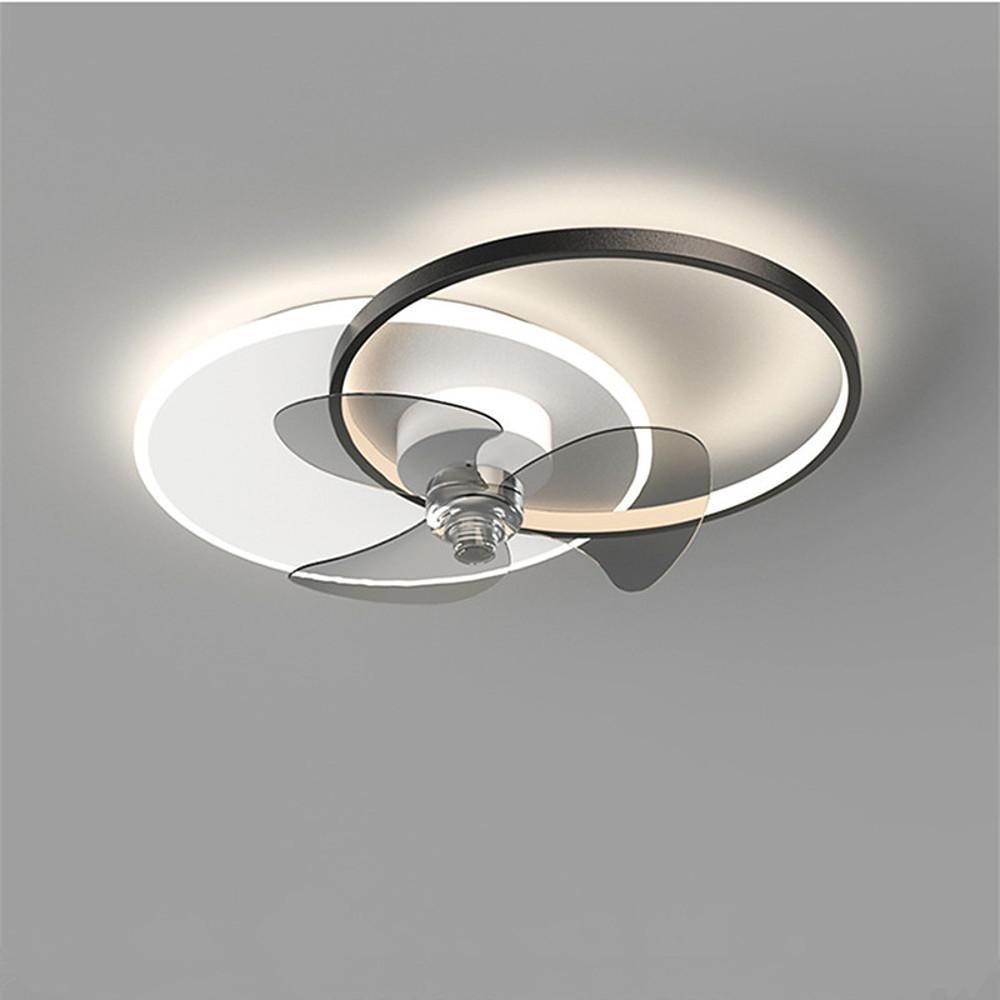 24'' LED Circle Flush Mount Ceiling Fan Bedroom Ceiling Fan Lights Dim