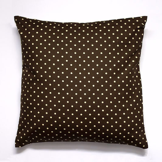 POLKA DOTS CUSHION COVER - BROWN