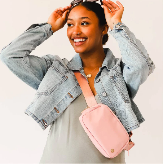 blush belt bag