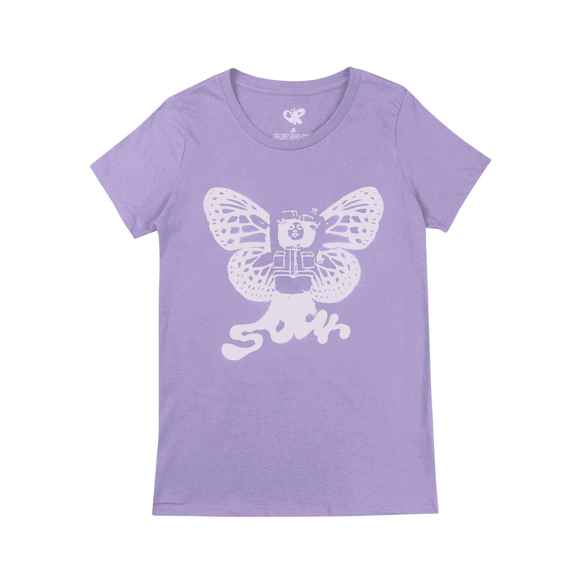Sour Butterfly Baby Tee Lavender
