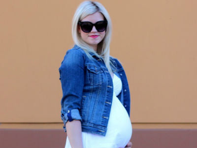 [Bump Style Approved: Pregnancy Q&A with Elle K.] - [Elle K wearing Denim Jacket and White Shirt]