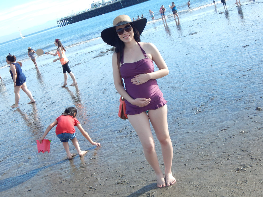 [MTHRSHIP: Pregnancy Q&A With Andrea Snow] - [Andrea Snow wearing a Maternity Swimsuit]