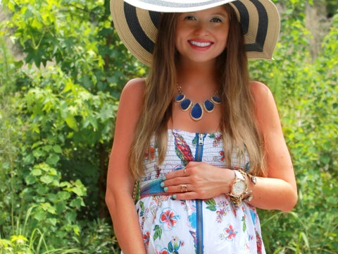 [Bump Style Approved: Pregnancy Style Q&A with Cassie Connolly] - [Wearing Floral Maternity Dress]