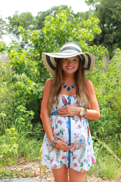 [Bump Style Approved: Pregnancy Style Q&A with Cassie Connolly] - [Wearing Floral Dress]