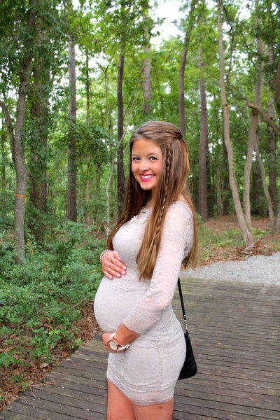 [Bump Style Approved: Pregnancy Style Q&A with Cassie Connolly] - [Wearing Mini Dress]