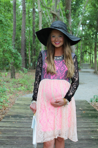 [Bump Style Approved: Pregnancy Style Q&A with Cassie Connolly] - [Wearing Pink, White and Black Mini Dress]