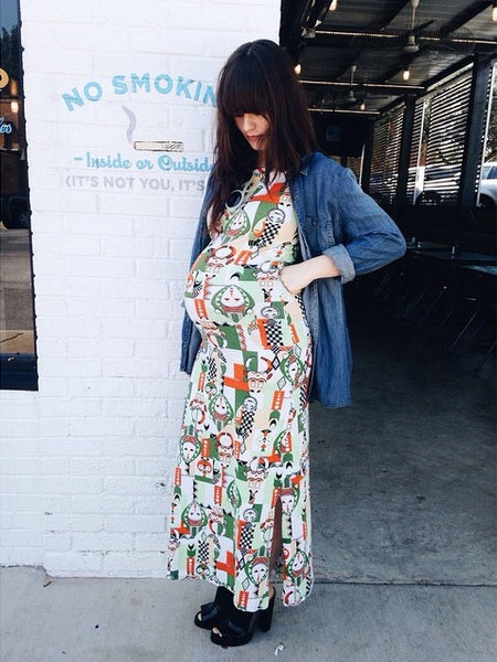 [Bump Style Approved: Pregnancy Q&A with Lauren Christner] - Bump Style Approved: Pregnancy Q&A with Lauren Christner] - [Lauren Christner wearing Printed Maternity Dress]