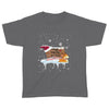 Corgi Dog Through The Snow Christmas - Standard Youth T-shirt